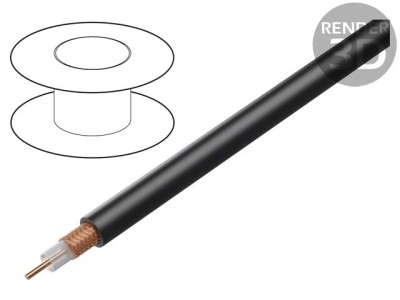 Cablu coaxial RG59 negru 100m foto