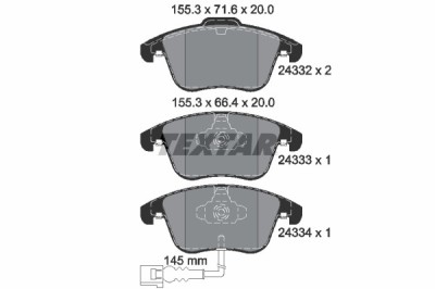 TEXTAR 2433301 Q+ set placute frana,frana disc foto