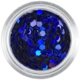 Decora&Aring;&pound;iune cu efect holografic, 2mm - hexagon albastru-violet, INGINAILS