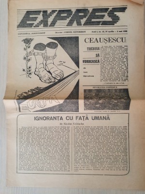 ziarul expres 27 aprilie-3 mai 1990-art. revolutia continua foto