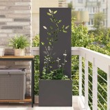 Cumpara ieftin Ghiveci de Grădină cu Panou Decorativ Negru 50 x 140 cm