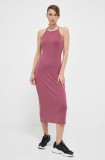 4F rochie culoarea violet, midi, mulată