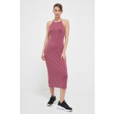 4F rochie culoarea violet, midi, mulată