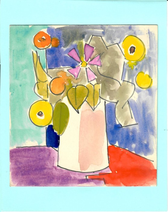 Aurel Nedel, Flori II, acuarela / carton subtire
