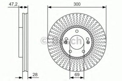 Disc frana HYUNDAI SONATA V (NF) (2005 - 2010) BOSCH 0 986 479 S14 foto