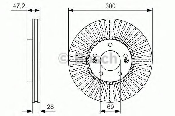 Disc frana HYUNDAI SONATA V (NF) (2005 - 2010) BOSCH 0 986 479 S14