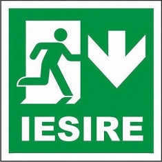 Indicator Iesire de salvare jos - Semn Protectia Muncii foto