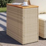 Cumpara ieftin Masă laterală de grădină blat lemn bej 58x27,5x55 cm poliratan