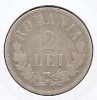 Romania 2 Lei 1875 - Carol I, Argint 10 g/835, 27 mm, KM-8