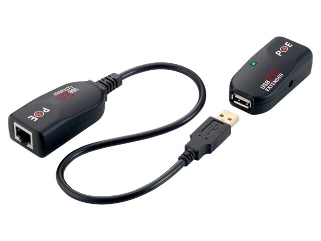 Extender USB Negru 50m Cat 5e/6