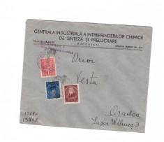 Plic cu antet Centrala Industriala a Intreprinderilor Chimice Bucuresti, 1948