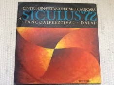 Siculus 72 cantece din festivalul de muzica tancdalfesztival dalai disc vinyl lp muzica folk pop rock VG+
