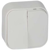 Intrerupator dublu aplicat Horoz, Eva 10A, 250V / EXT 112-001-0003