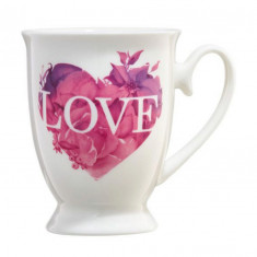 Cana model inima roz Love Letters, Ambition, 300 ml, portelan, multicolor