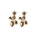 Cercei perle florali aurii