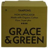 Tampoane fara Aplicator din Bumbac Organic Super Plus 15buc