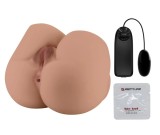 Masturbator Dublu Bernace Vagin si Anus, Ou Vibrator Multispeed, TPR Realist, Natural, 1.5 kg