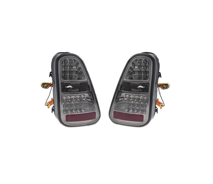 Stop spate, lampa Mini One/Cooper/Cabrio (R50/R52/R53), 07.2004-07.2007, model tuning, montare spate, stanga+dreapta, cu indicator led; LED+W16W; fum