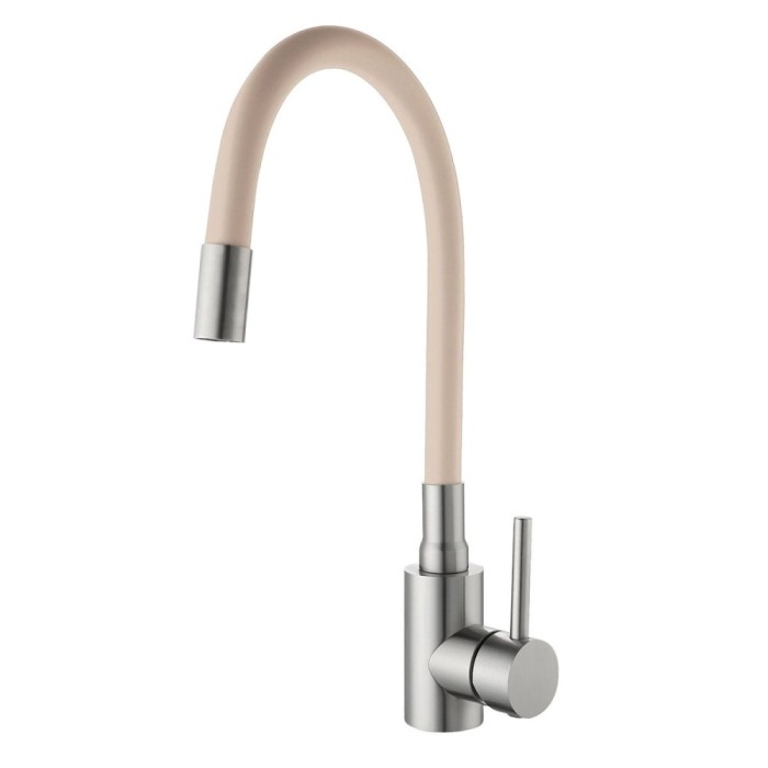 Baterie Bucatarie REECOMER Flex Bej Satinat &ndash; Pipa Pivotanta