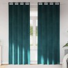 VidaXL Perdele cu perdele 2 pcs Verde &icirc;nchis 140 x 245 cm Catifea 4107211