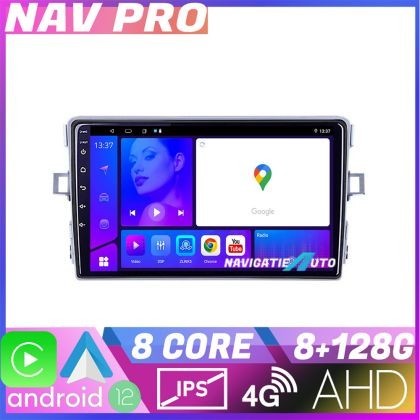 Navigatie Toyota Verso 2010 2016 KIT 133 EDOTEC-LITE Android Ecran 720P Octa Core 8 128 Carplay CarStore Technology