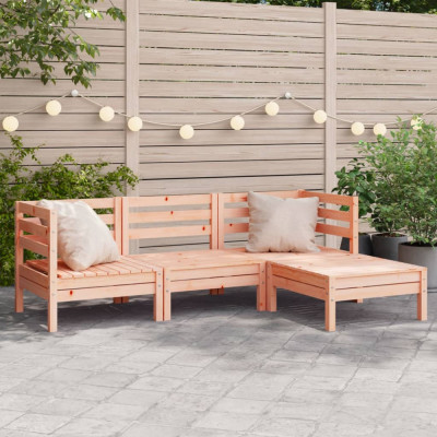 vidaXL Canapea de grădină cu 3 locuri/taburet, lemn masiv douglas foto