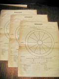 7780-Set 3 Formulare Horoscop vechi hartie. Marimi 30/24.5 cm.