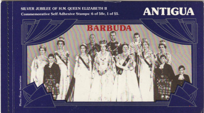 Antigua-Barbuda 1977-Jubileu regina Elizabeth II,carnet timbre com.,Mi.471-472MH foto