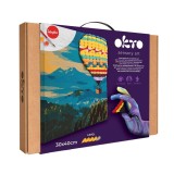Set pictura si modelare 3d cu argila usoara, 30*40 cm - hot air balloon flight