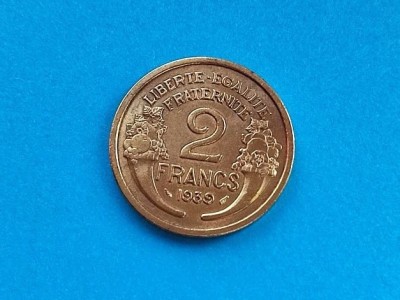 2 Francs 1939 Franta-AUNC-in realitate arata bine!! foto