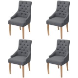 VidaXL Scaune de bucătărie pivotante, 4 buc., gri &icirc;nchis, textil