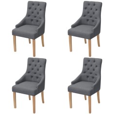 vidaXL Scaune de bucătărie pivotante, 4 buc., gri &icirc;nchis, textil