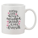 Cana alba personalizata &#039;Every love story is beautiful&#039;, INOVATIX&reg;. 330ml