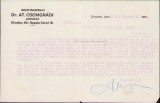 A1237 Act cu antetul cabinetului de avocatură al avocatului At. Csongr&aacute;di din Oradea, 1933