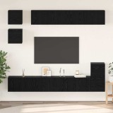 Set comodă TV Pe perete 8 pcs Stejar Negru Lemn compozit