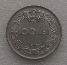 ROMANIA 100 LEI 1943 8.5 g, 28 mm, MIHAI I, FRUMOASA ** foto