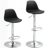 Homcom Set 2 Scaune Bar &ndash; Reglabile, Cu Spatar si Pivotante | Aosom Romania