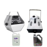 Cumpara ieftin Pachet Masina baloane, Lichid baloane 5 l si Mașină de fum cu telecomanda, IdeallStore&reg;, argintiu