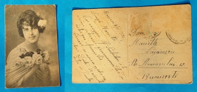 Carte Postala circulata corespondenta anul 1926 - Portret de femeie - superba foto