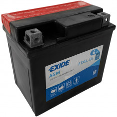 Baterie Moto Exide AGM Motorbike &amp; Sport Battery 4Ah 70A 12V ETX5L-BS