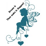 Sticker decorativ Valentine&#039;s Day, Inger, Turcoaz inchis, 85 cm, 1159ST-7