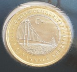 9. Moneda Turcia 1 lira 2022 (1915 Canakkale Bridge), Europa