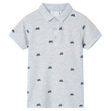 Tricou polo pentru copii,&nbsp; gri melanj, 116, vidaXL