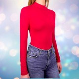 Bluza damă tip maletă din bumbac cu elastan - Confort și stil pentru orice ocazie - XS - Rosu