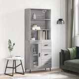 VidaXL Dulap &icirc;nalt, gri sonoma, 69,5x34x180 cm, lemn compozit