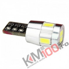 Bec LED T10 6 SMD 5630 12V ALBA CANBUS COD: PT154 foto