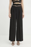 Ermanno Scervino pantaloni femei, culoarea negru, drept, high waist, 56TP057E22