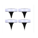 Set 4 x Lampa solara LED, sub forma de cerc, pentru gazon sau gradina, Rezistenta la apa, eMazing, Multicolor