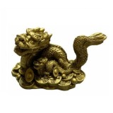 Dragon cu monede si pepite din rasina 8.5x7cm, model FS504
