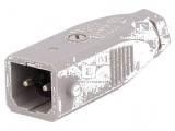 Conector dreptunghiular ST mufă tată PIN 2 cositorit IP54